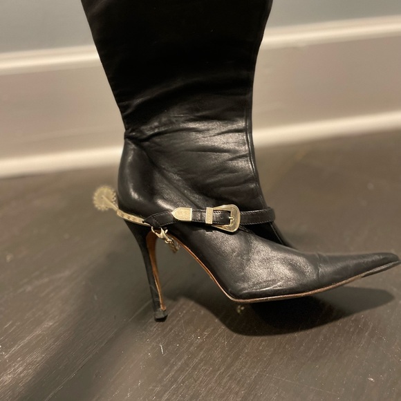 Dolce & Gabanna  Black Nappa Leather Boots         Size 8 (38 EU) - Picture 8 of 14